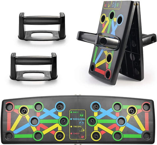 Foldable Power Pushup Board | 9 in 1 System Push up Rack Board for Home Exercise & Fitness Workout