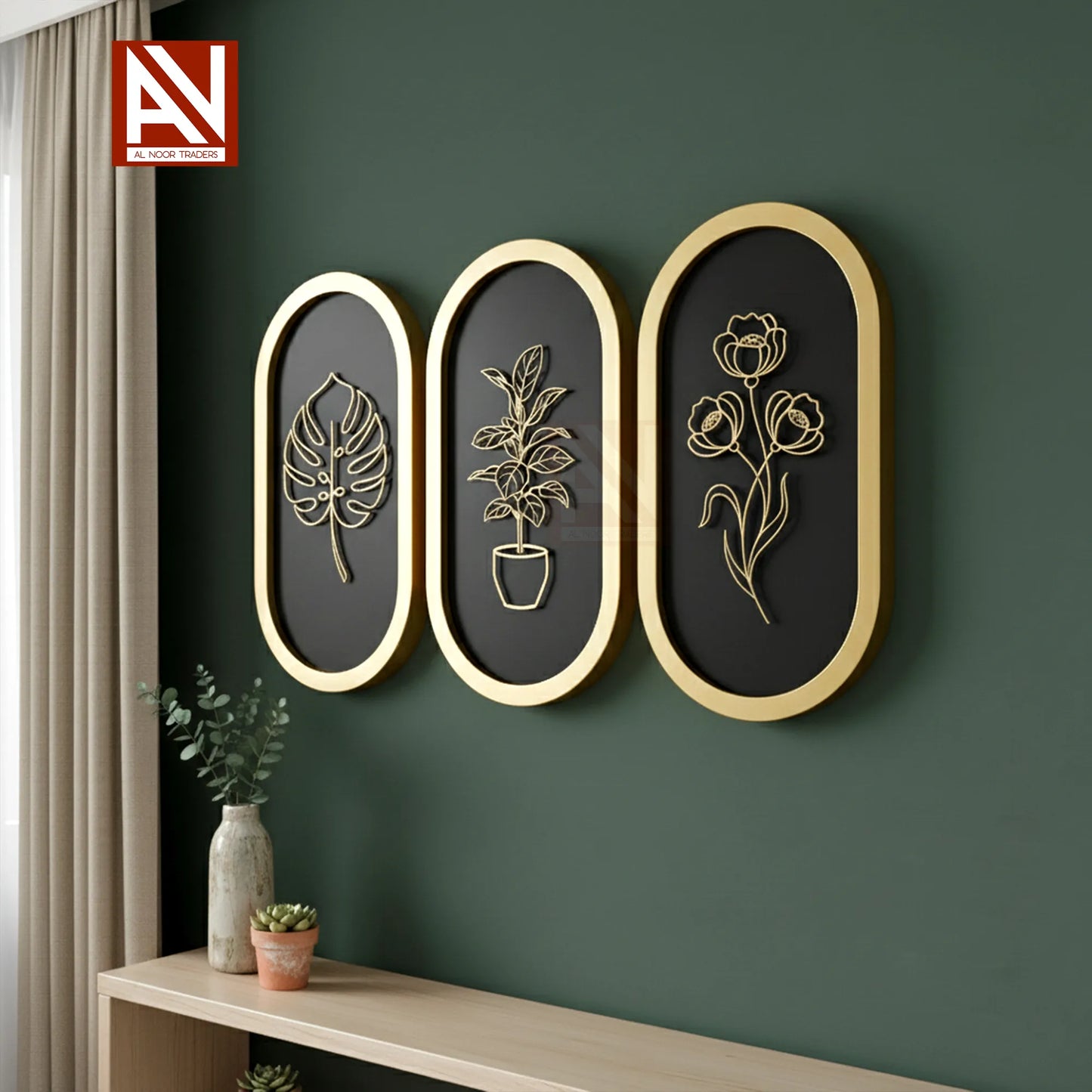 Al Noor Traders Boho Wooden Wall Decoration Item | Boho Decor | Wall Art Frame | Wooden Wall Art